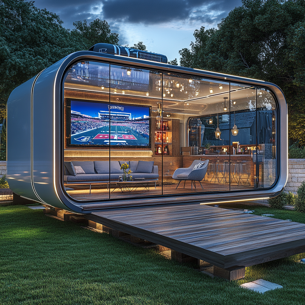 Camper pods with Dallas Cowboy theme, modern and spacious