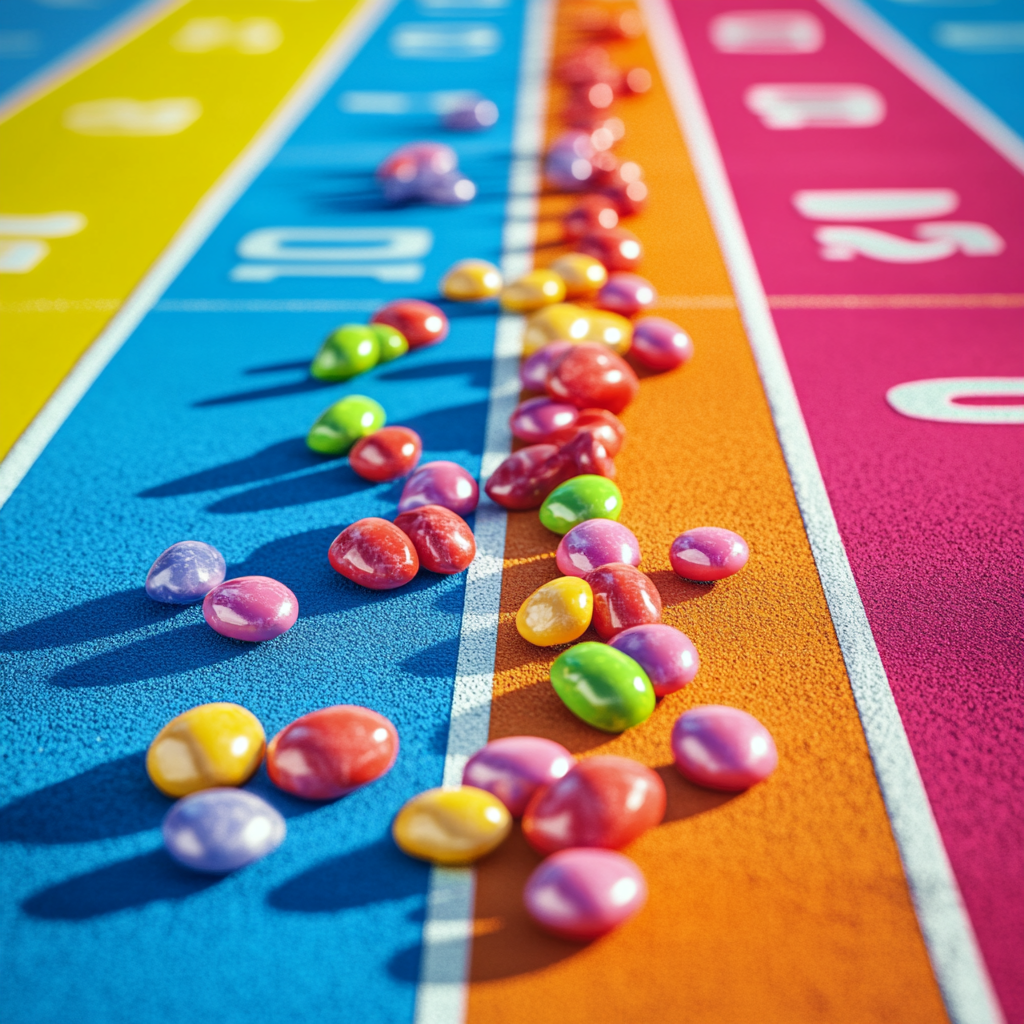 Candy Race on Abstract Sports Track