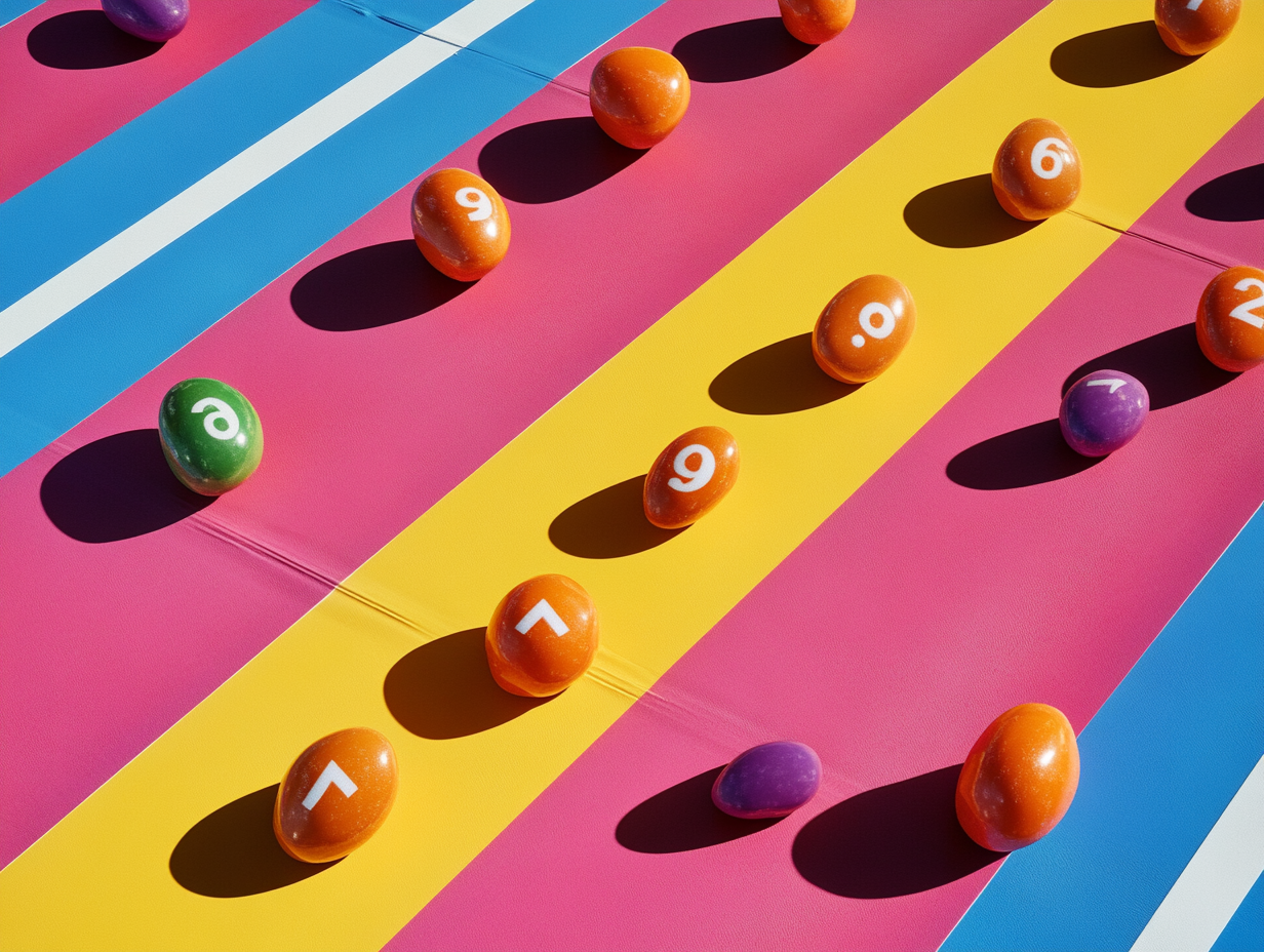 Candy Sports Competition on Striped Tracks