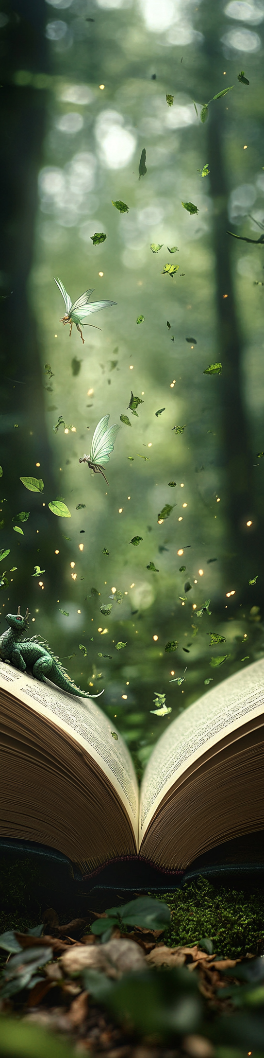 Canon DSLR captures fairytale forest with dragons and fairies.