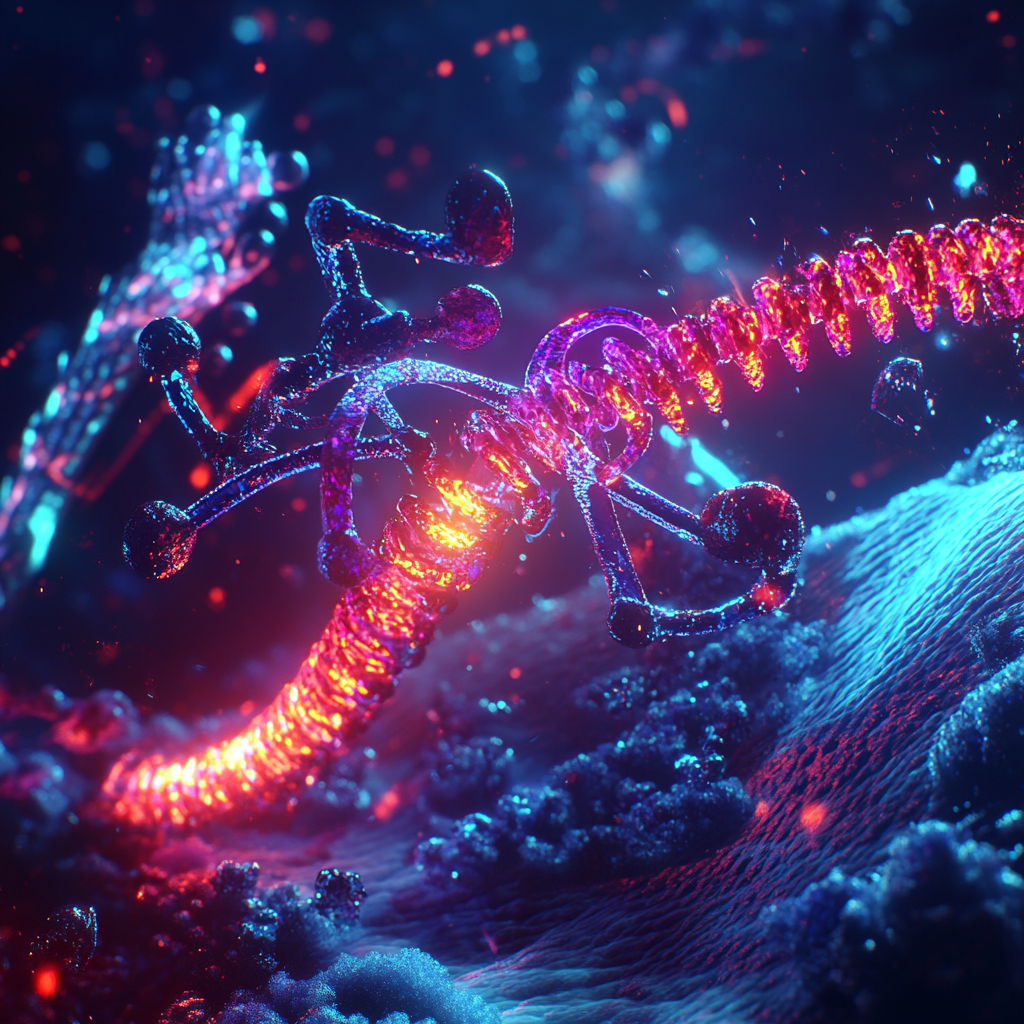 Captivating 4K image of CRISPR/Cas9 gene editing technology