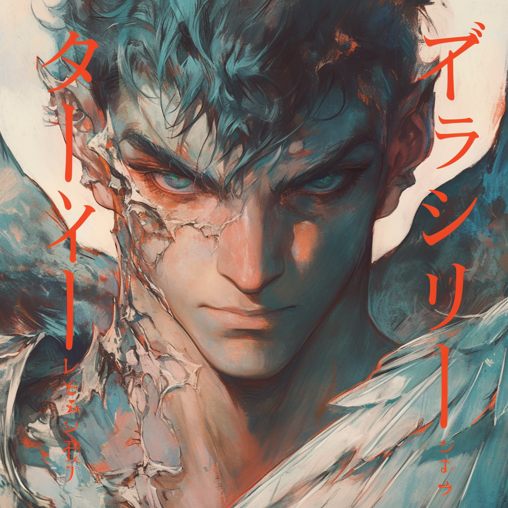 Captivating pencil and watercolor manga cover art with niji.