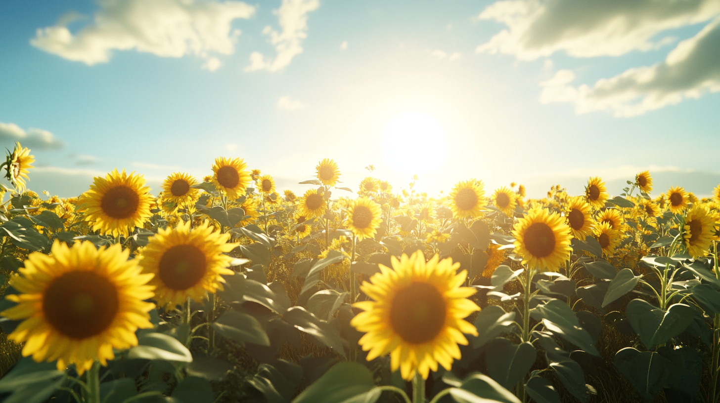 Captured vibrant sunflowers under the radiant sunlight.