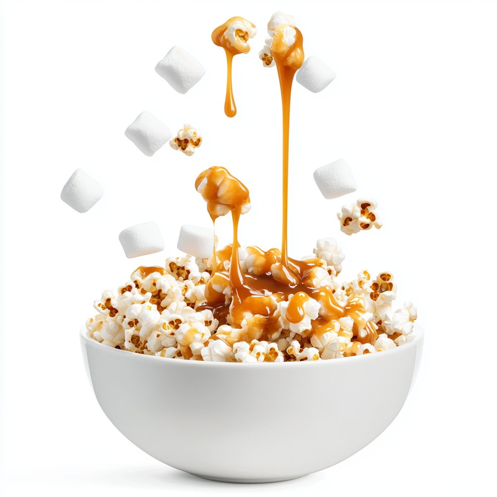 Caramel Marshmallow Popcorn Bowl: Sticky, Sweet Delightful Treat