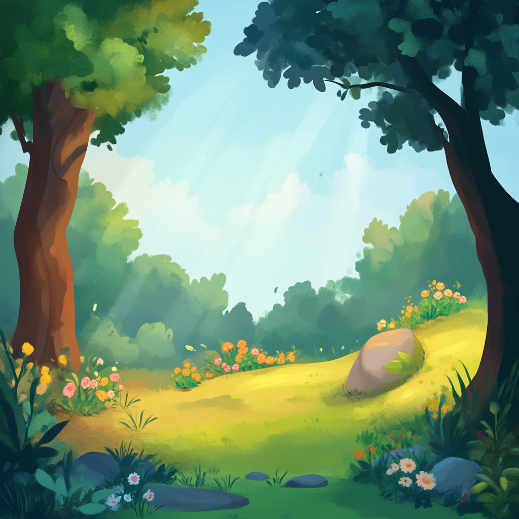 Cartoon Fantasy Background for Children with Natural Colors