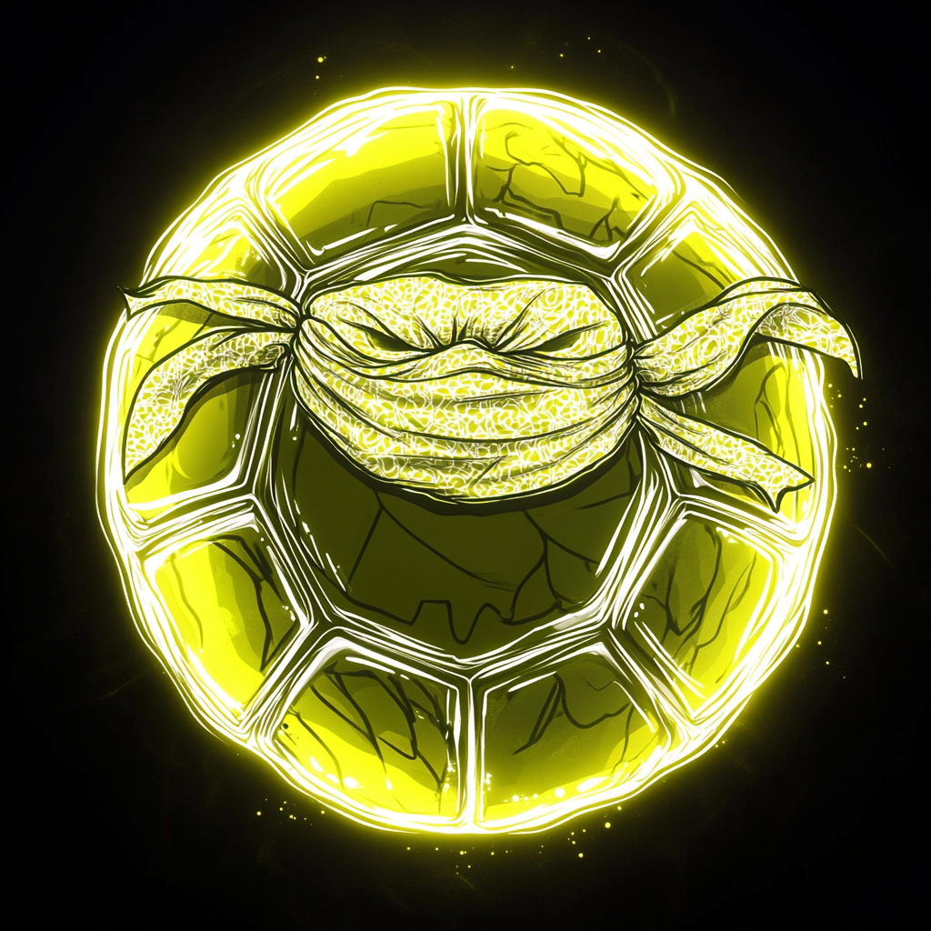 Cartoon Ninja Turtle Style Soccer Ball Logo