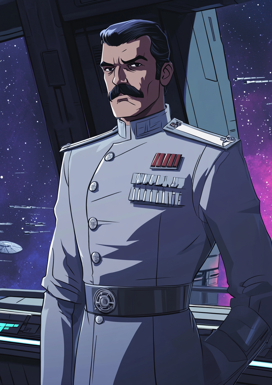 Cartoon Omar Sharif Imperial Officer Star Wars Portrait