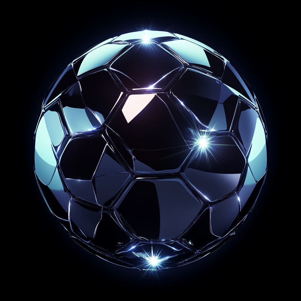 Cartoon-style black diamond soccer ball logo in high resolution