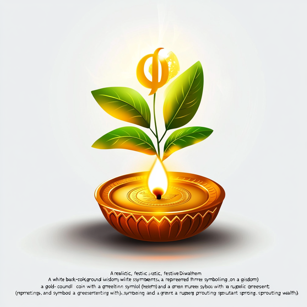 Celebrating Diwali: Wisdom, Wealth, Growth Illustration