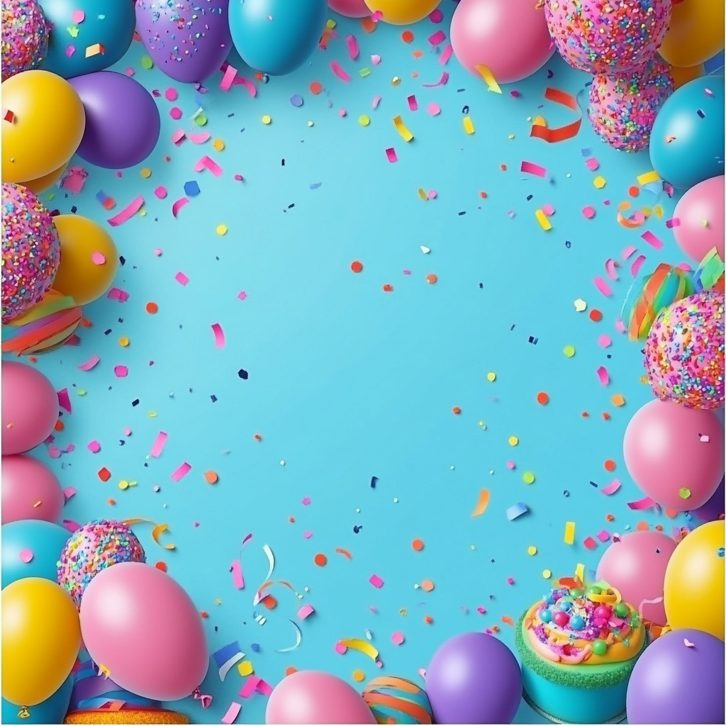 Celebratory party with circle cakes and colorful balloons.