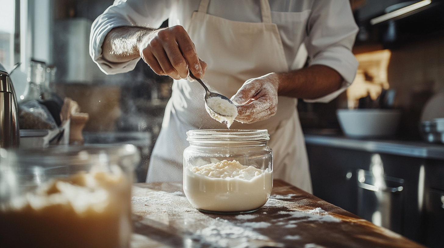 Chef using maltodextrin in low-calorie dessert