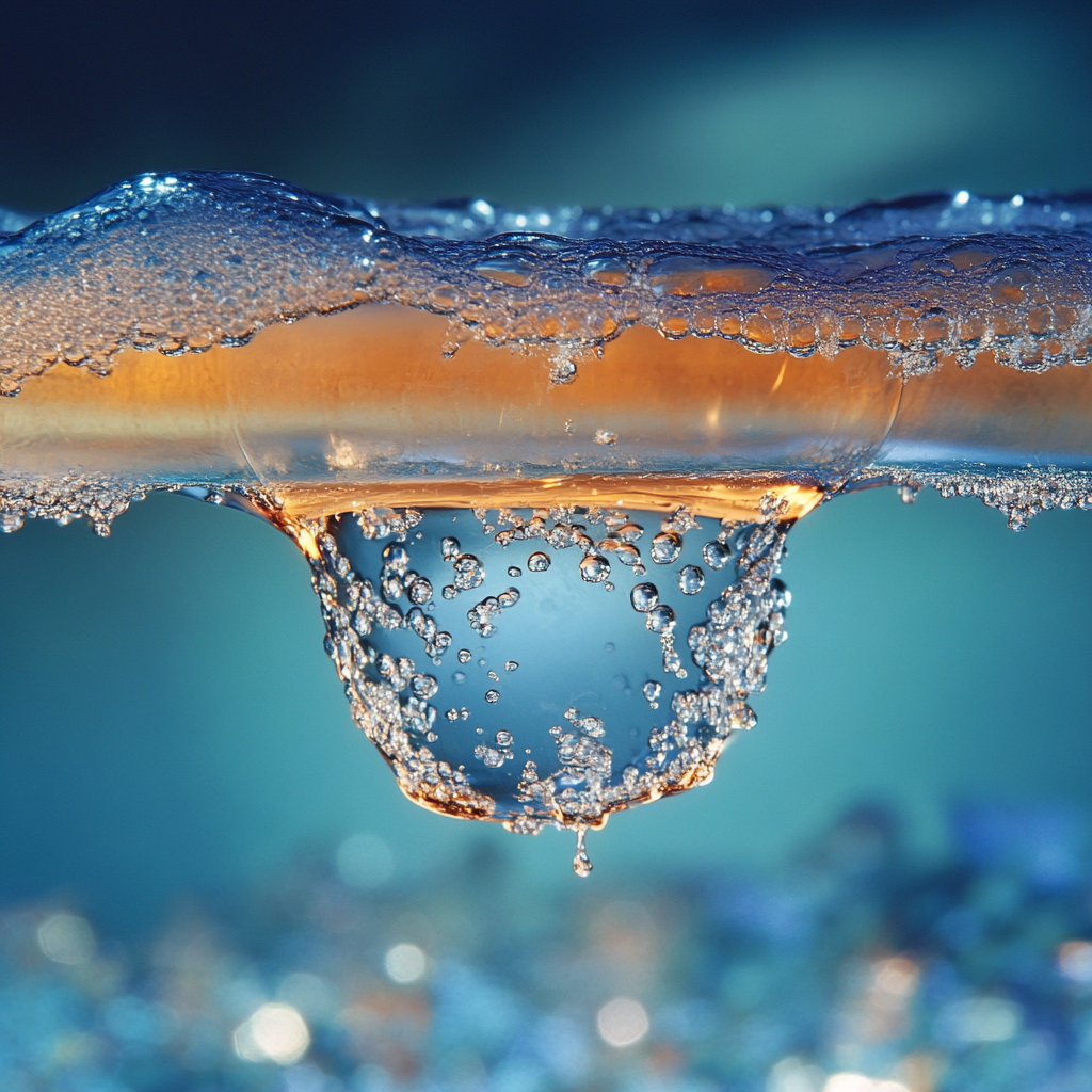 Chemical reaction clears clogged pipe with baking soda.