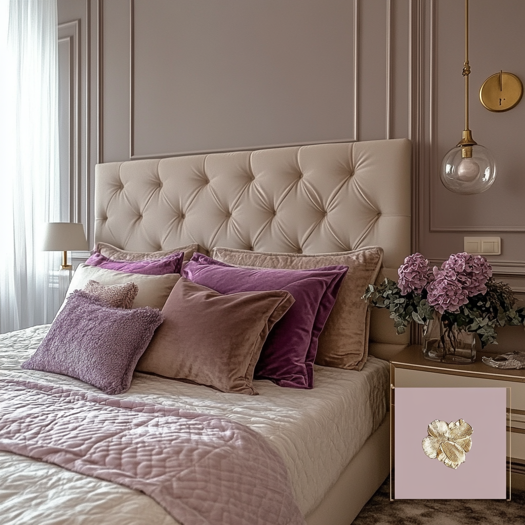 Chic Lavender Bedroom: Luxurious, Cozy Elegance