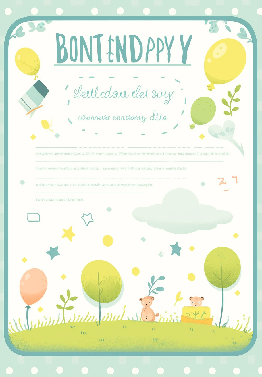 Child-friendly A4 background design for kindergarten newsletter, inviting.