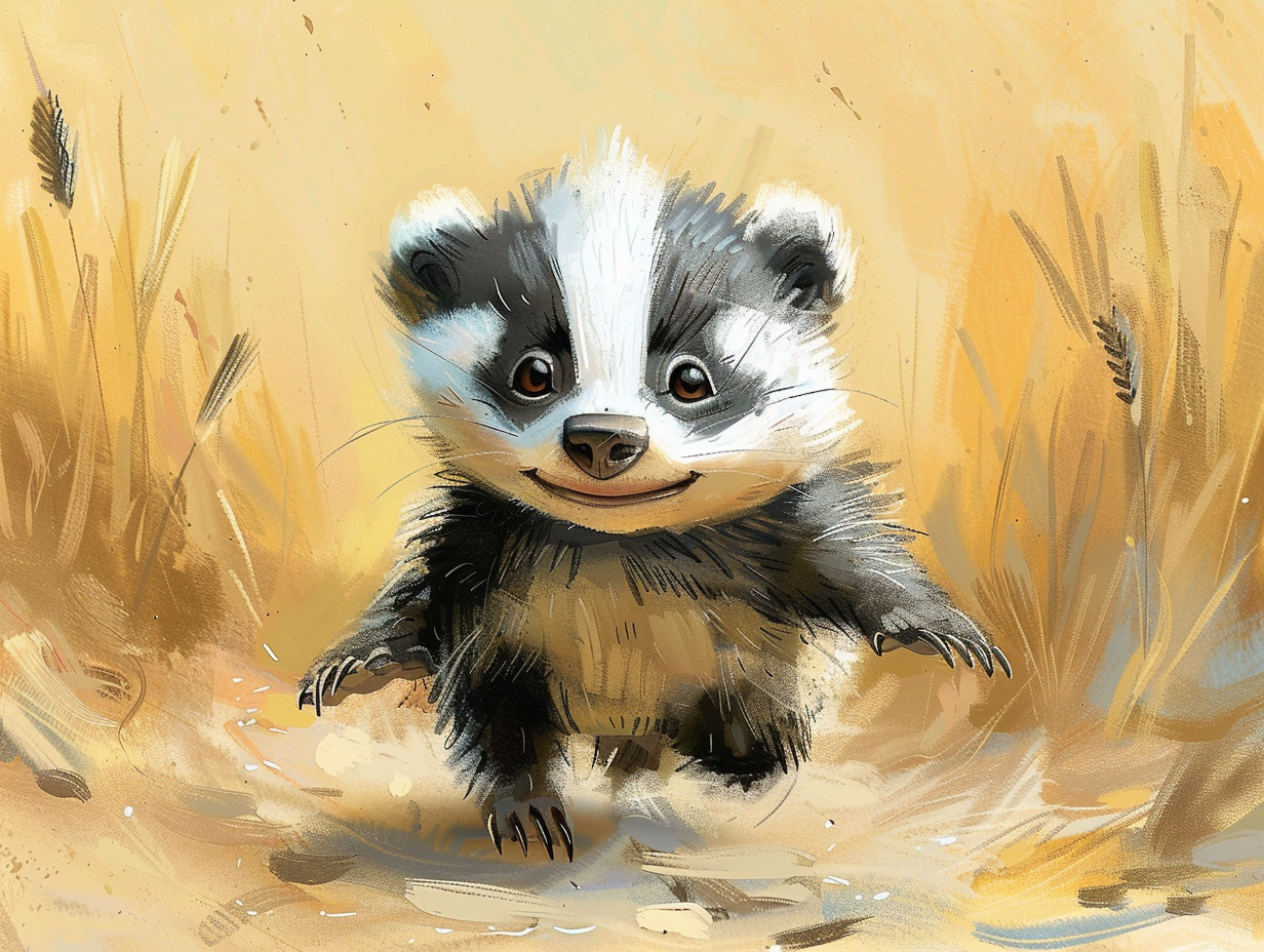 Children's book cover illustration of Billy the Badger