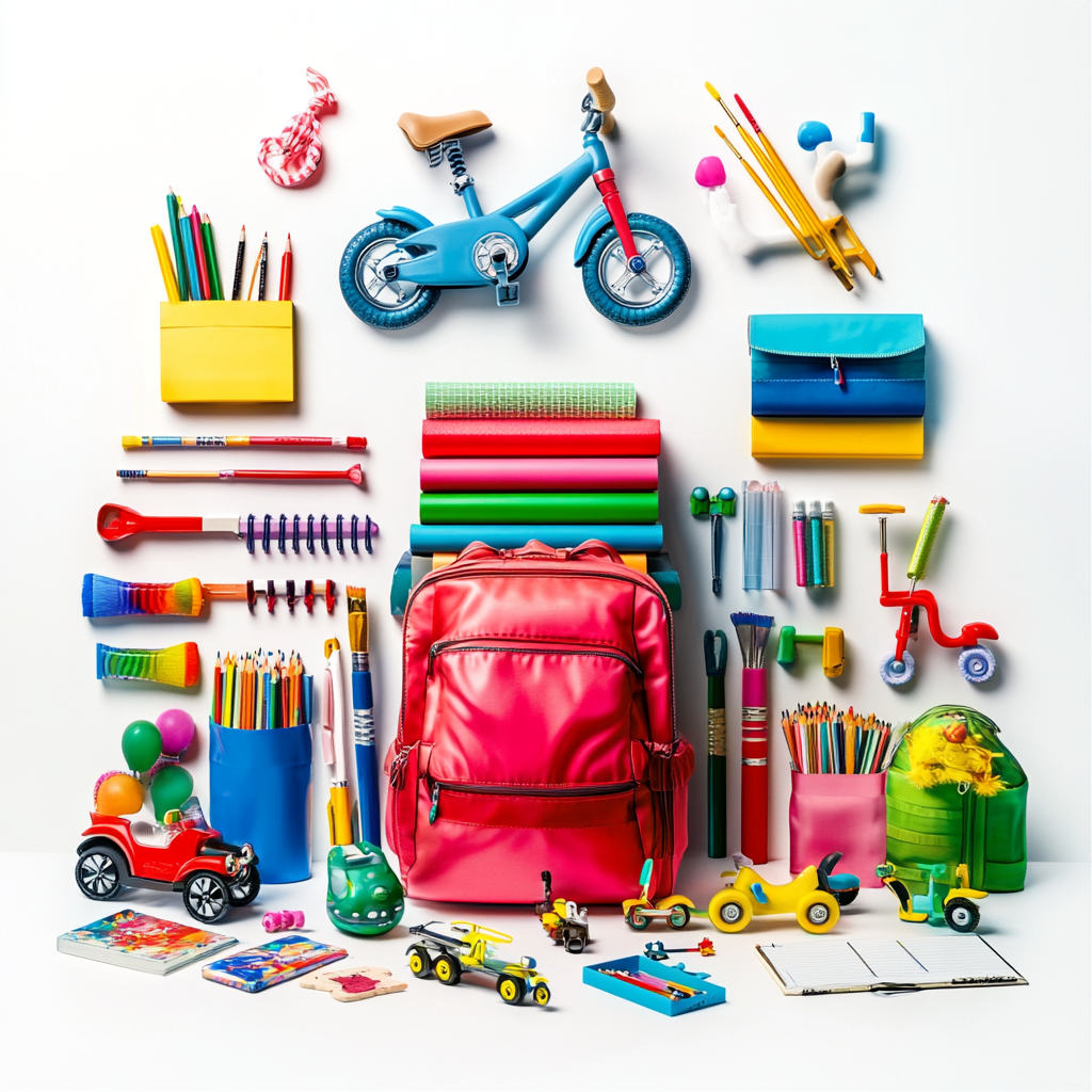 Children's store products neatly arranged in realistic bundle