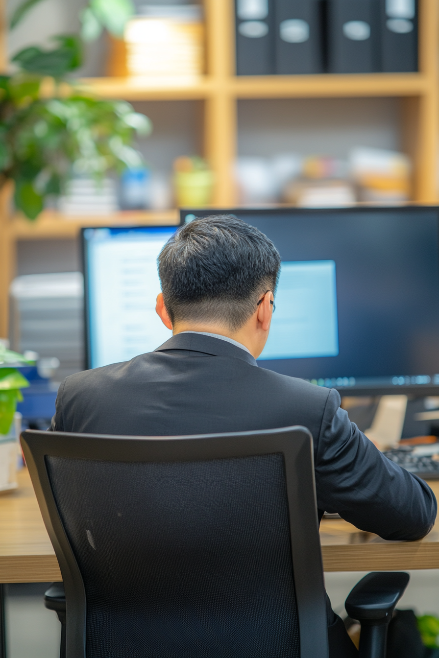 Chinese teacher at desk with SONY α9 III camera.