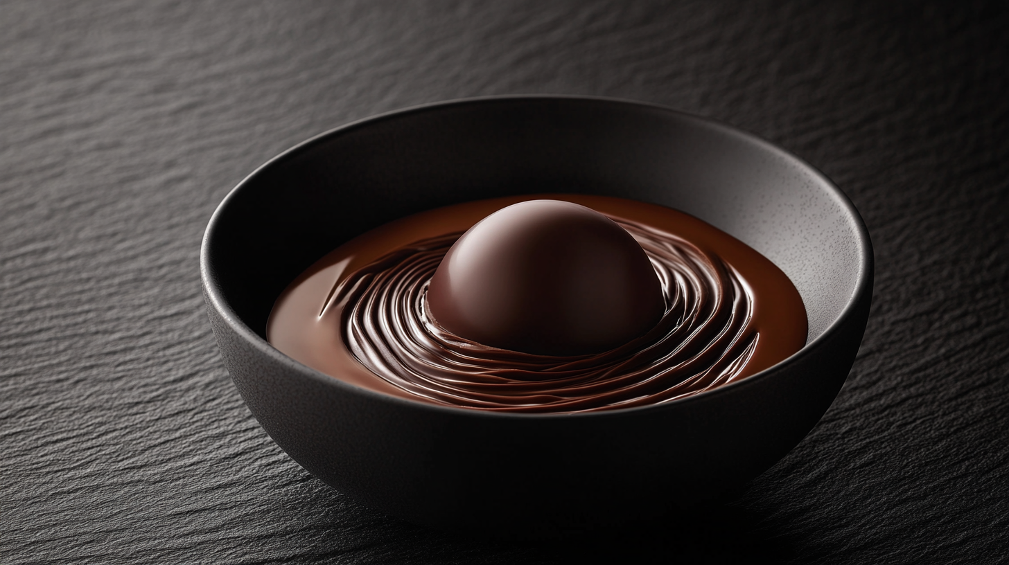 Chocolate Sphere with Ganache Spilling Out Luxuriously