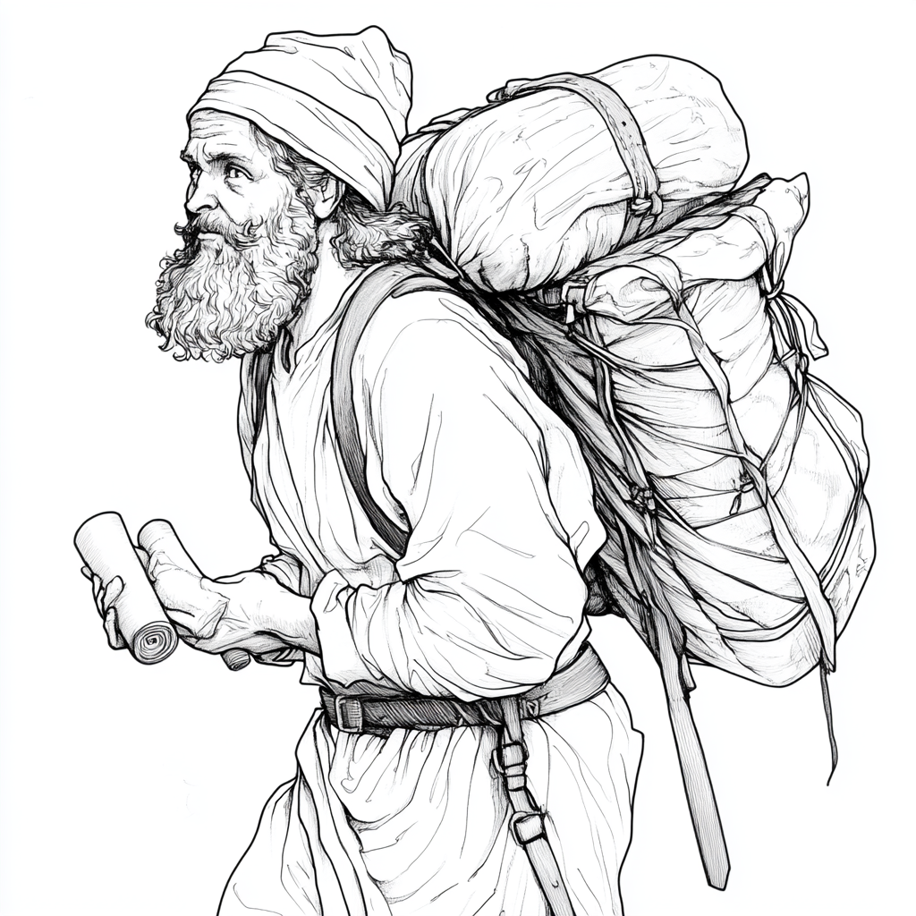 Christian carries a giant burden, determined to keep walking.