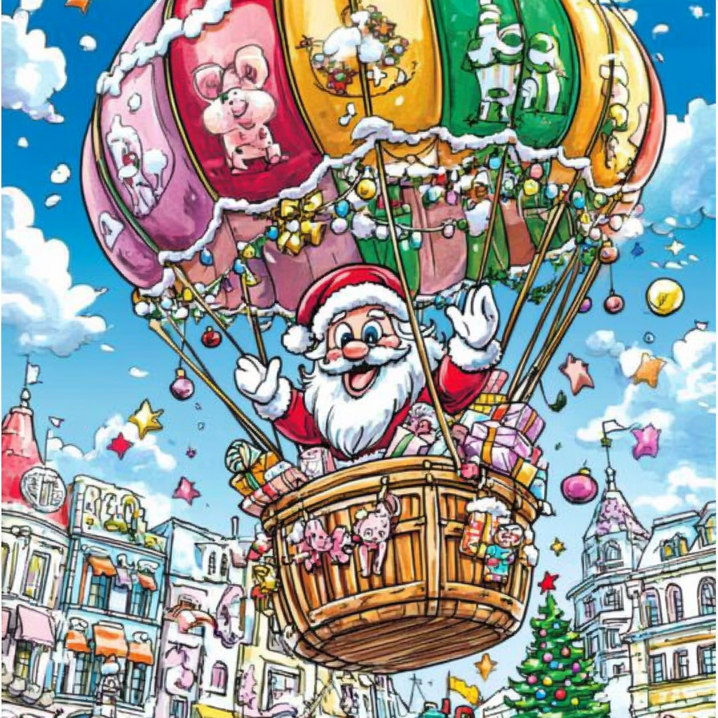 Christmas Santa Claus Hot Air Balloon Teen Edition