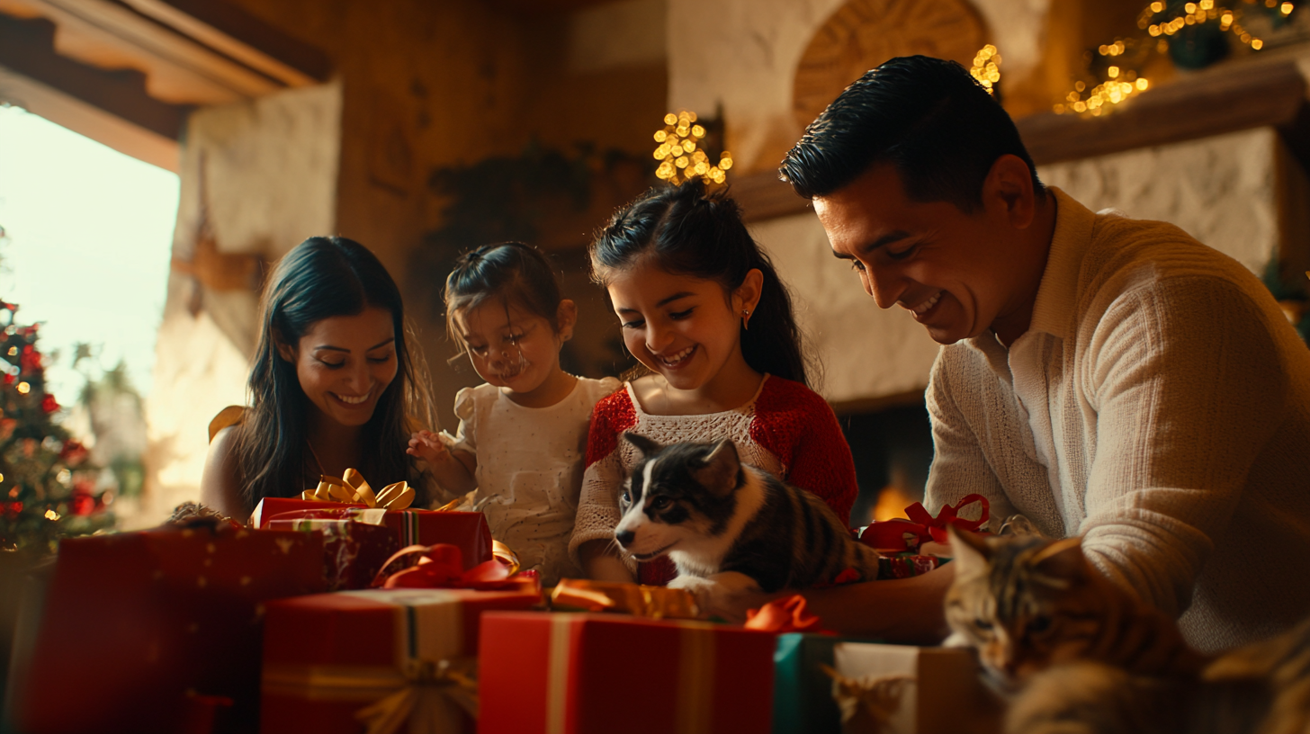 Christmas joy in Mexican family's modern home