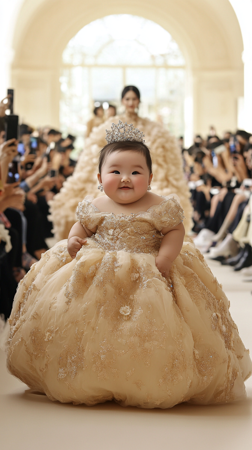 Chubby Baby Supermodel Struts in Paris Fashion Week