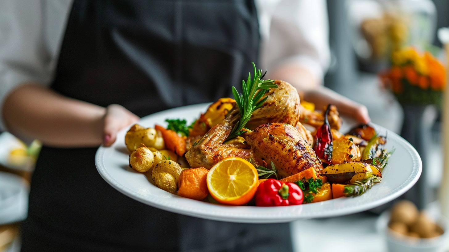 Chłodnia gastronomiczna z produktami spożywczymi na świąteczne potrawy