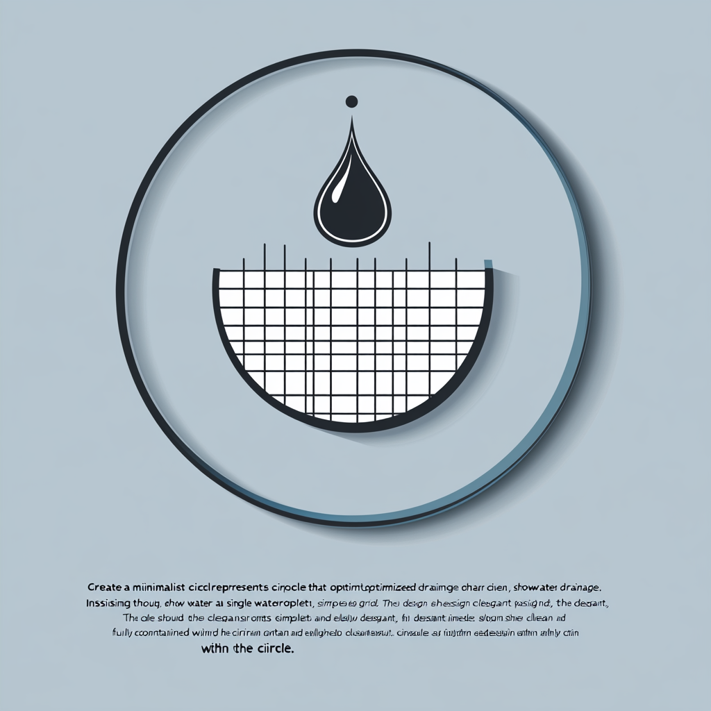 Circle icon with water droplet and simple grid inside.