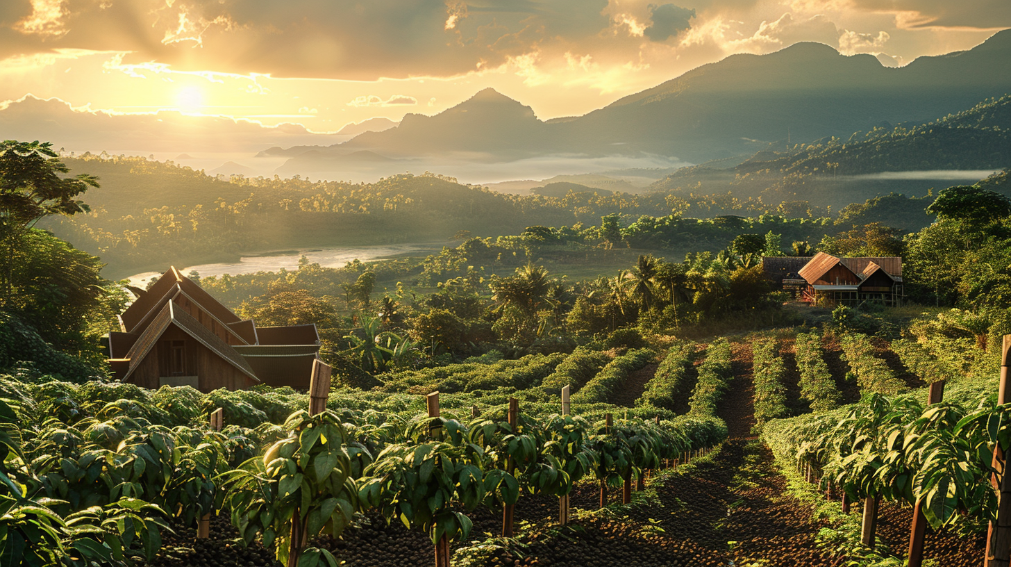 Classical Oil Painting of Kampot Pepper Plantations