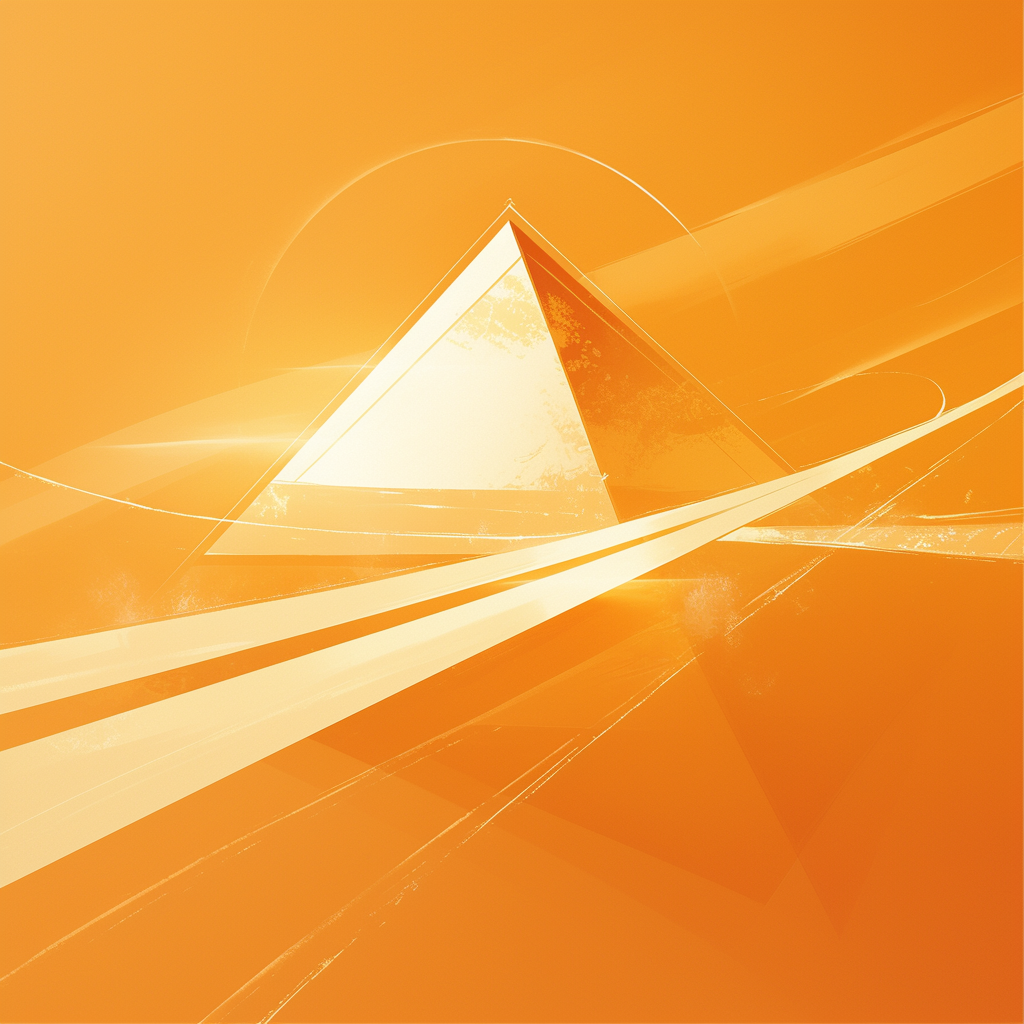 Clean, bright design with modern pyramid symbolizes stability.