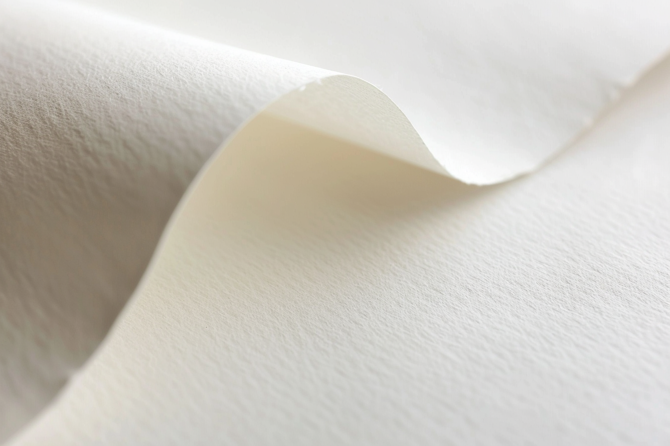 Close-up photograph of shiny white paper with textures