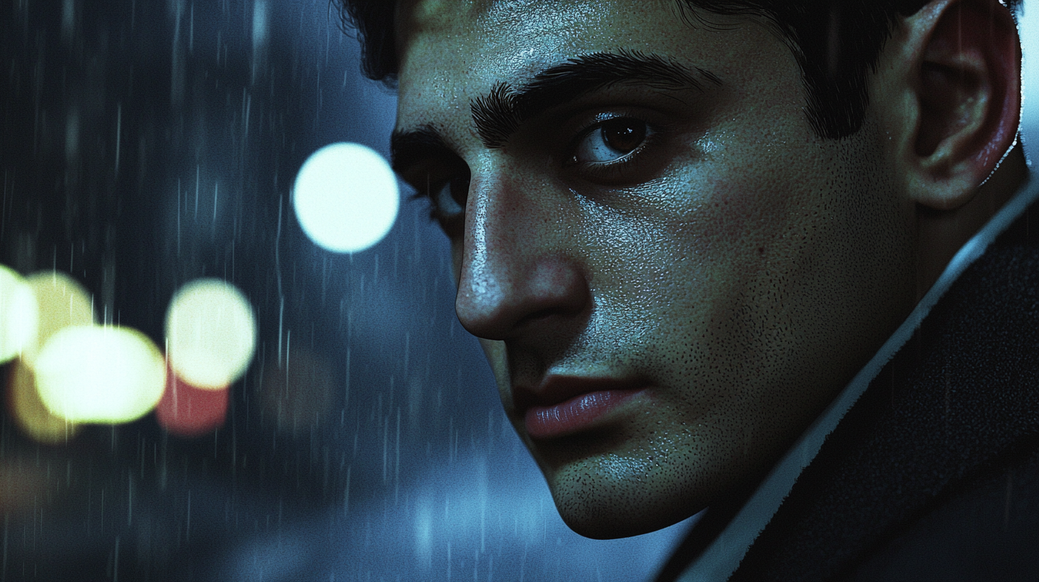 Close-up portrait of young Turkish man in Berlin.