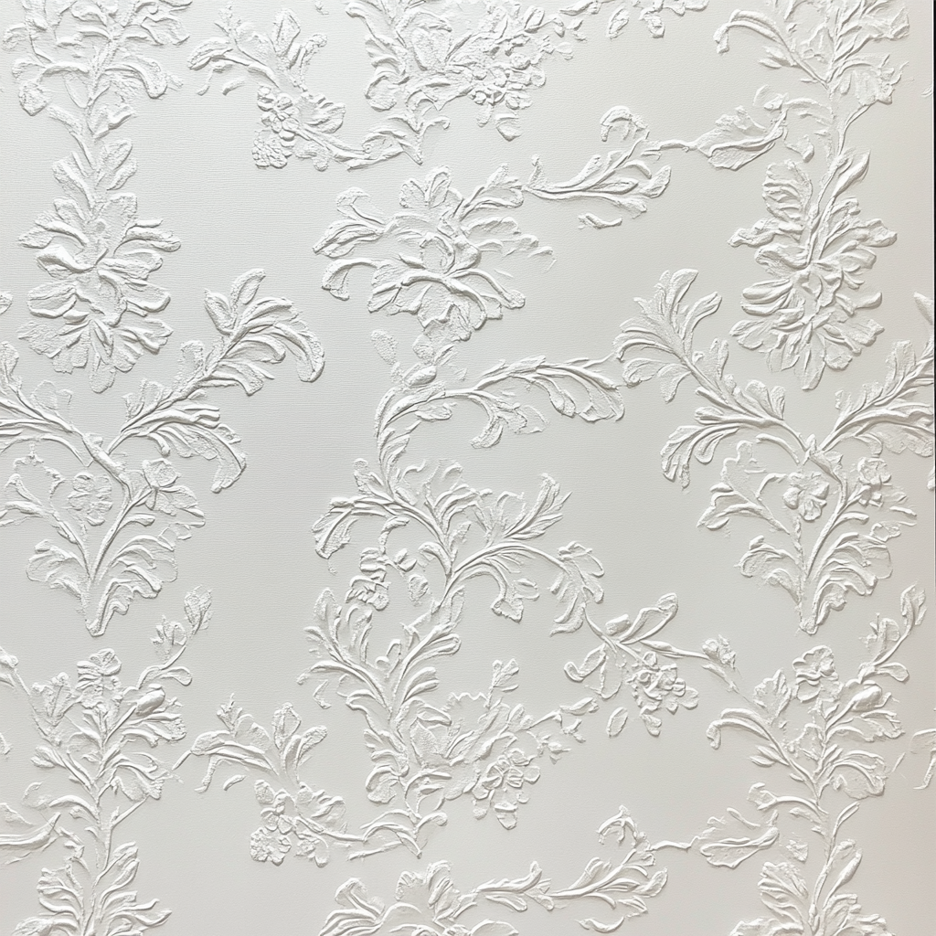 Close-up view of white wall for wallpaper display.