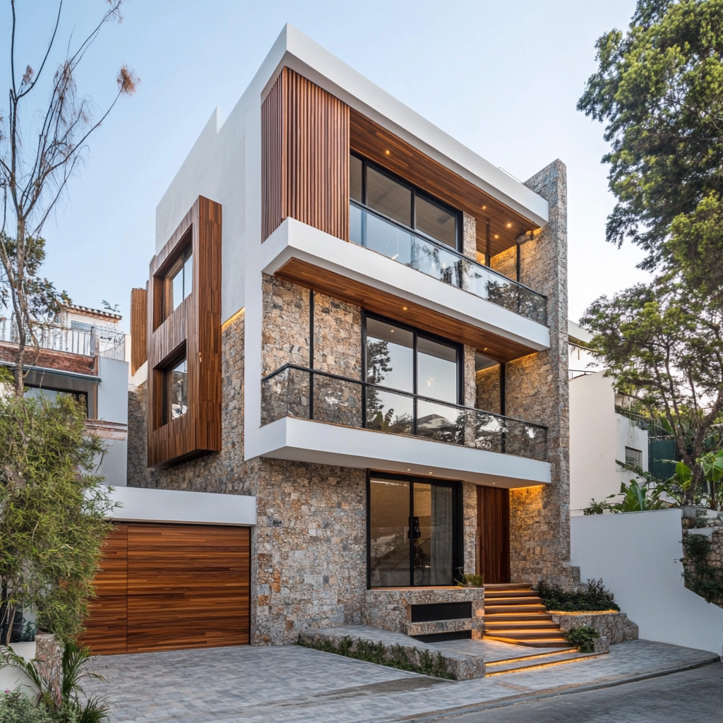 Colonial Modern 5-Story House with Inca-Inspired Design