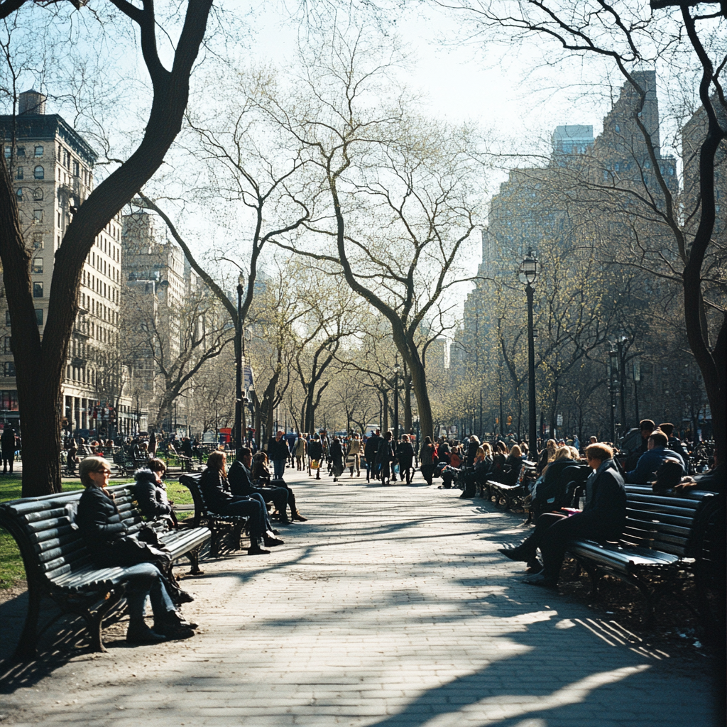 Color photo from 2004 in Washington Square Park.