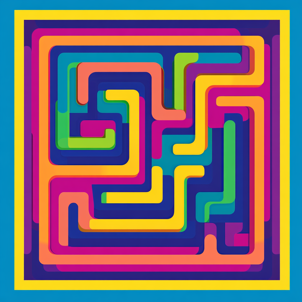 Colorful Child-Friendly Maze Puzzle for Kids