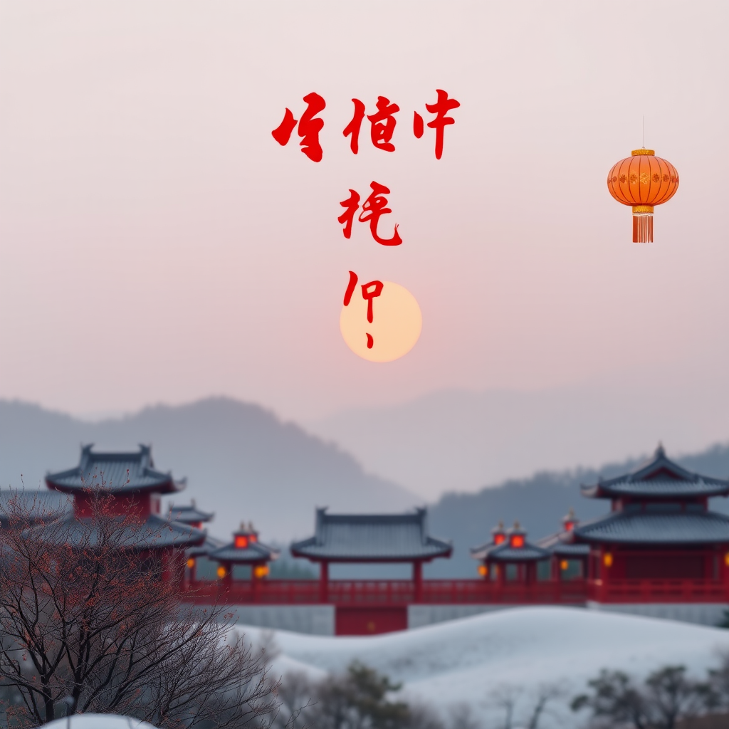 Colorful Chinese New Year celebration background with lanterns.