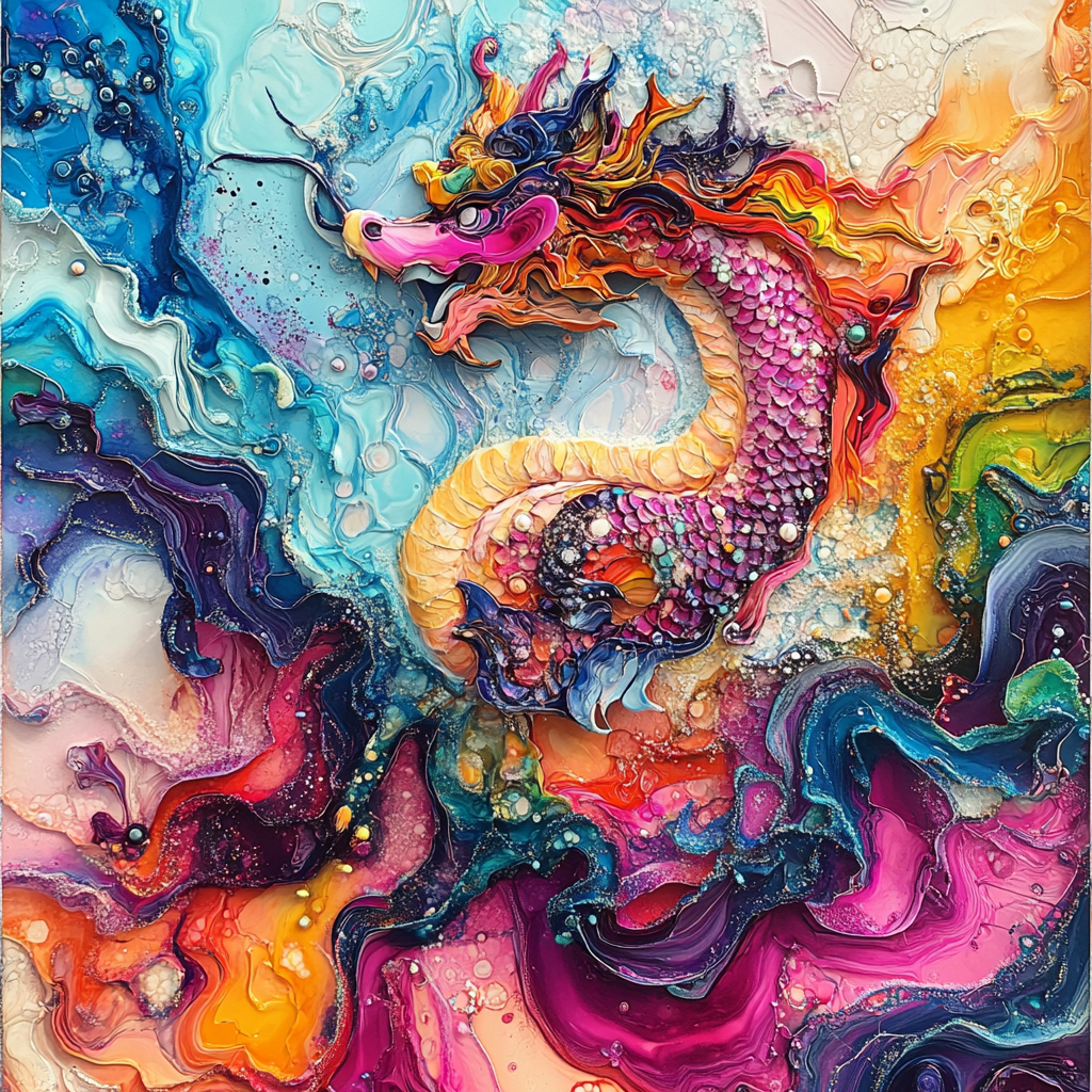 Colorful Chinese zodiac animals on vibrant paper art.