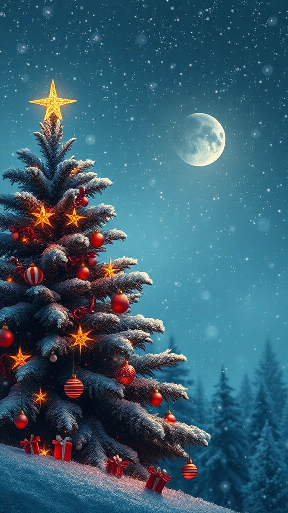 Colorful Christmas wallpaper for your mobile phone