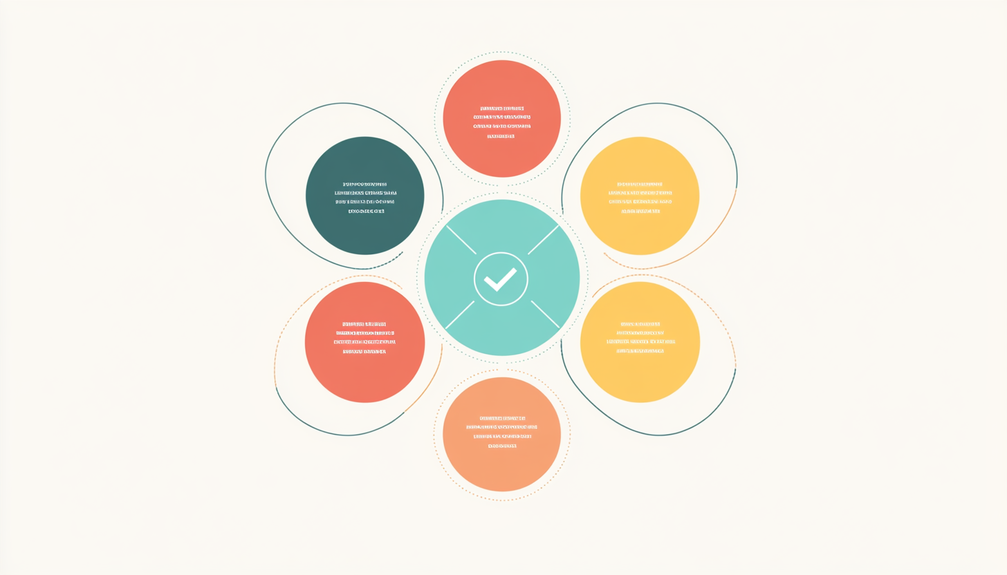 Colorful Circular Infographic with Checkmark Icons Floral Theme