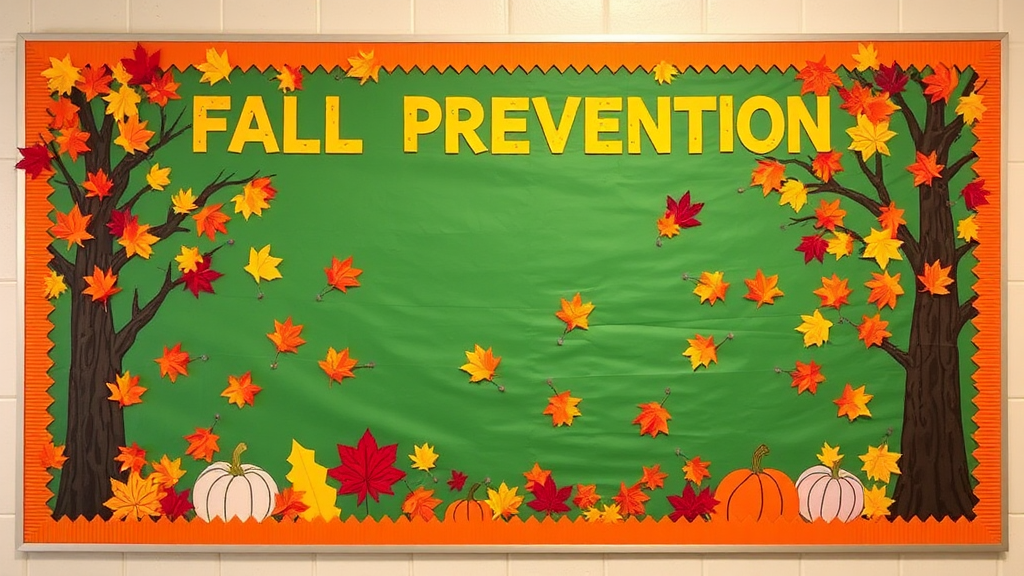 Colorful Fall Bulletin Board for Fall Prevention Awareness