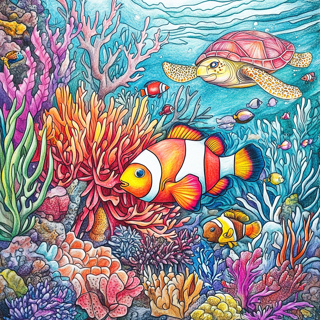 Colorful Fishdom Reef Illustration