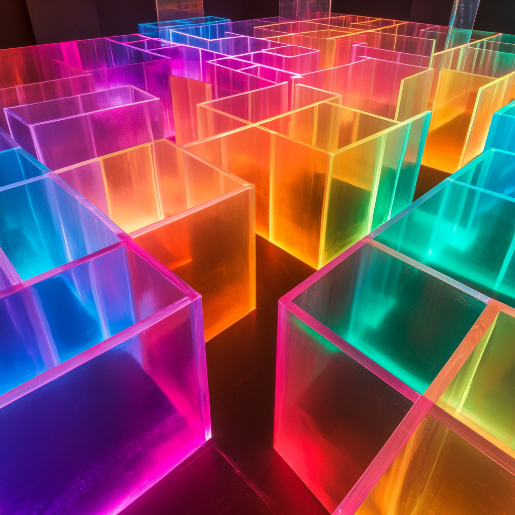 Colorful Glowing Acrylic Maze Layout 