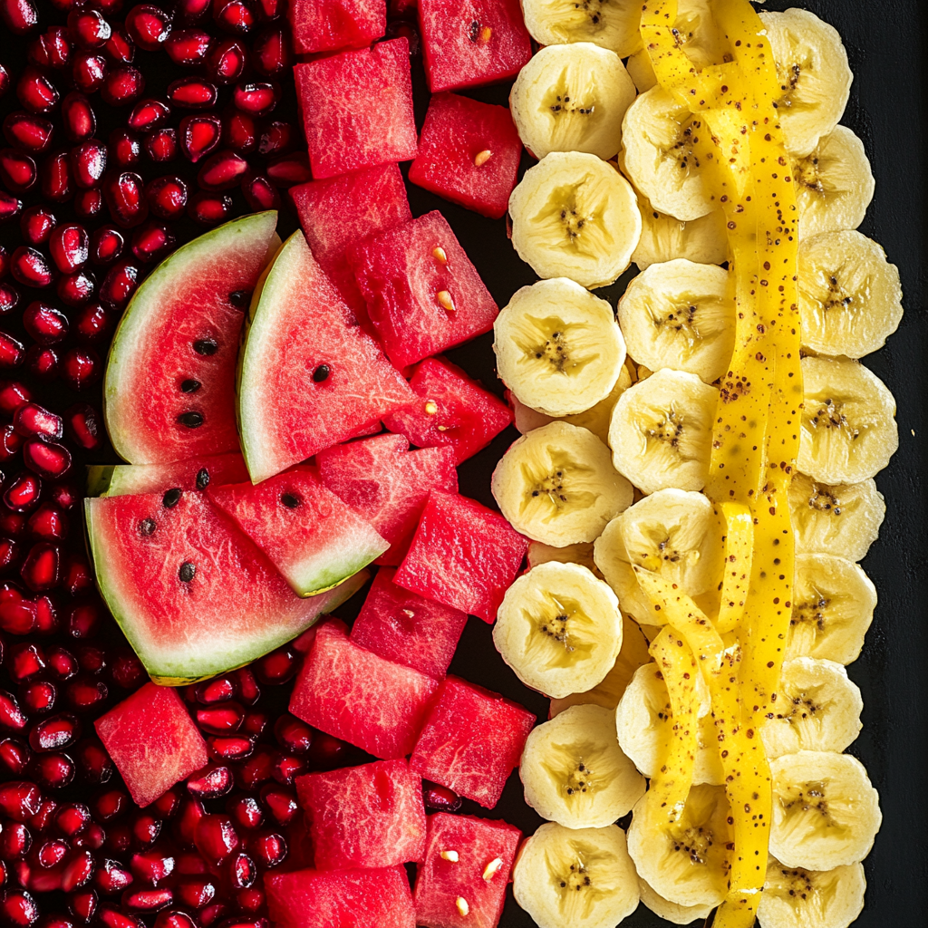 Colorful background with fruit slices, book stand out.