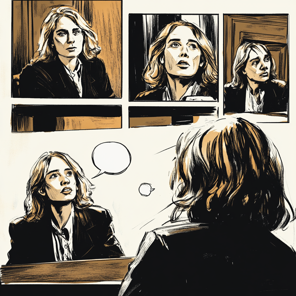 Comic page showcasing 1977 Renee Richards court case drama.