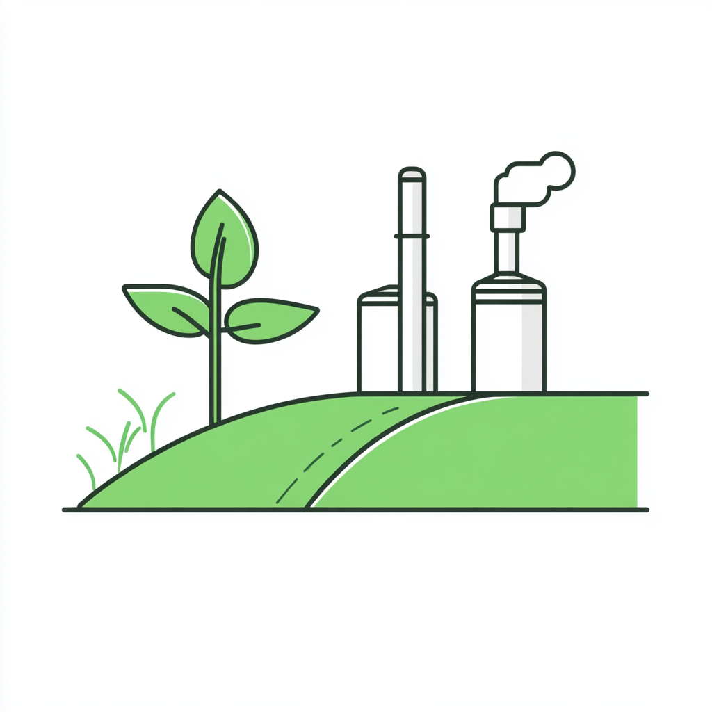 Continuous line drawing of agriculture fertilizer in green