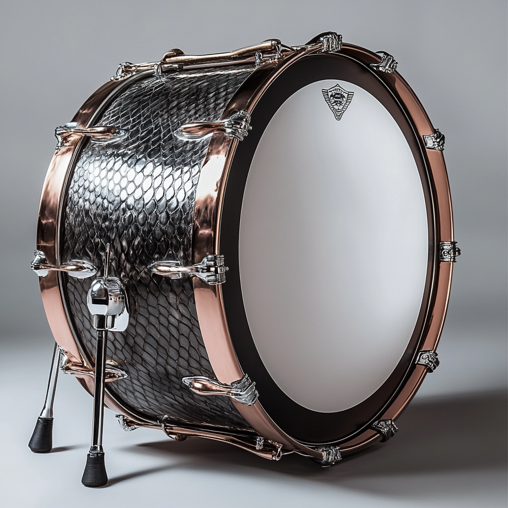 Copper Kick Drum with Logo Spot, Bauer Hoop