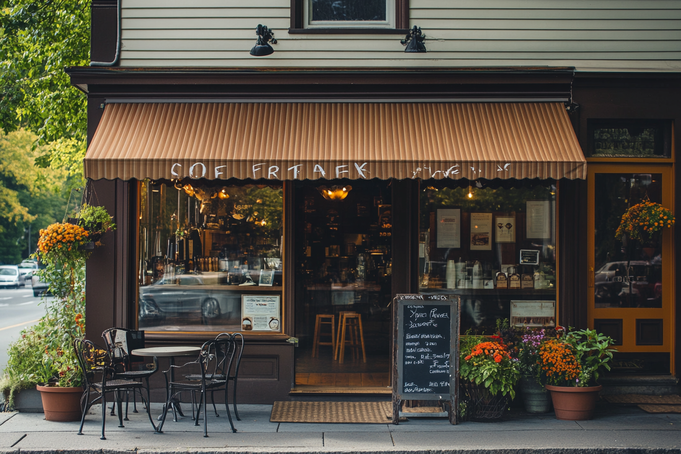 Cozy Coffee Shop in Small American Town