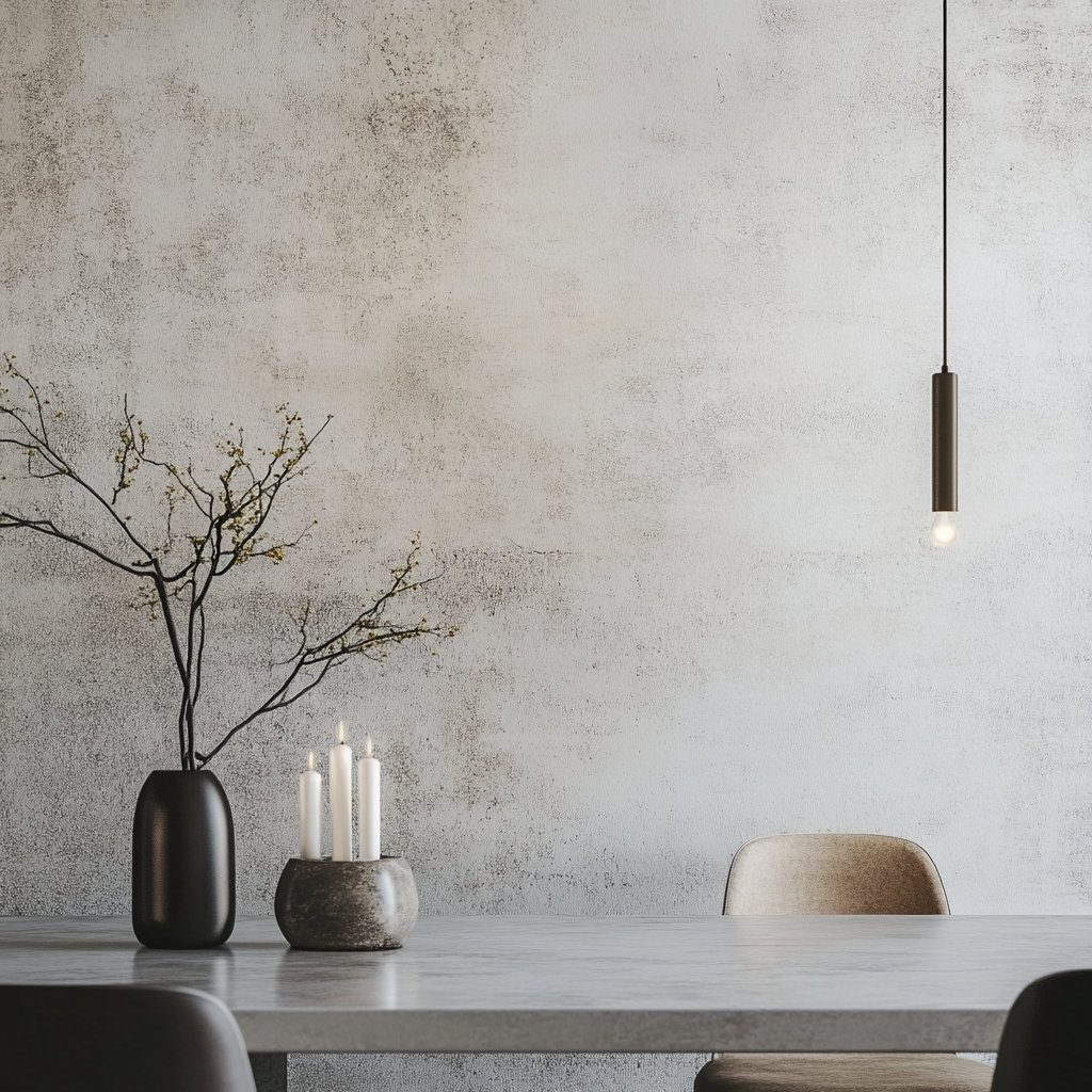 Cozy dining room ambiance with soft, warm lighting.