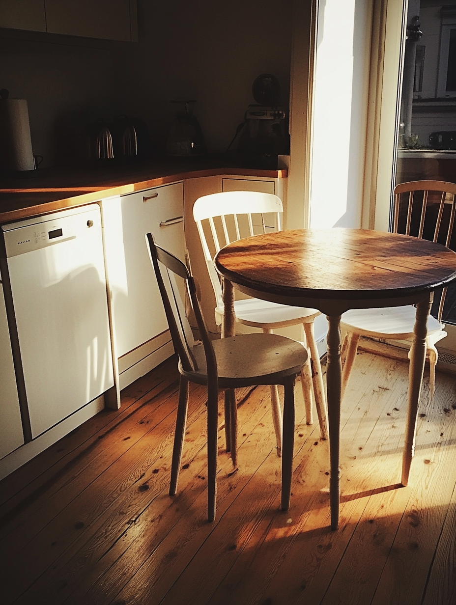 Cozy kitchen with table, chairs and modern decor